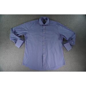 Charles‎ Tyrwhitt Dress Shirt Mens 17/35 Slim Fit Blue Long Sleeve Pinstripe